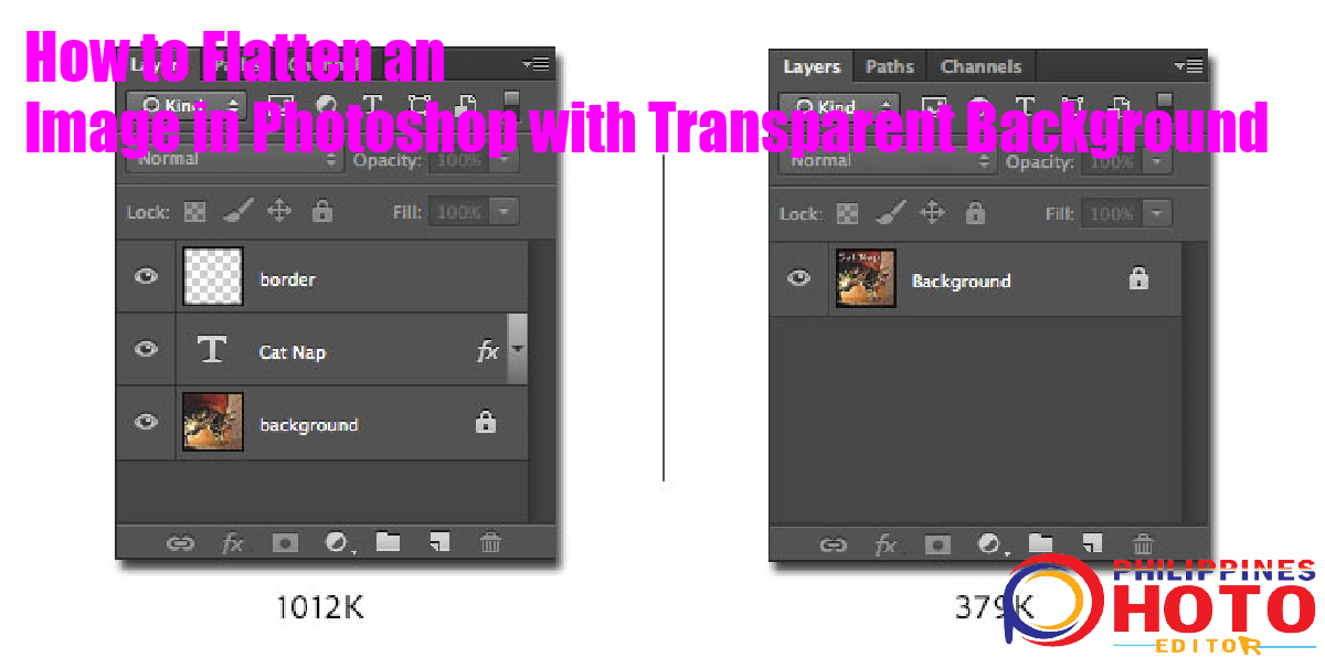 Cómo aplanar una imagen en Photoshop con fondo transparente