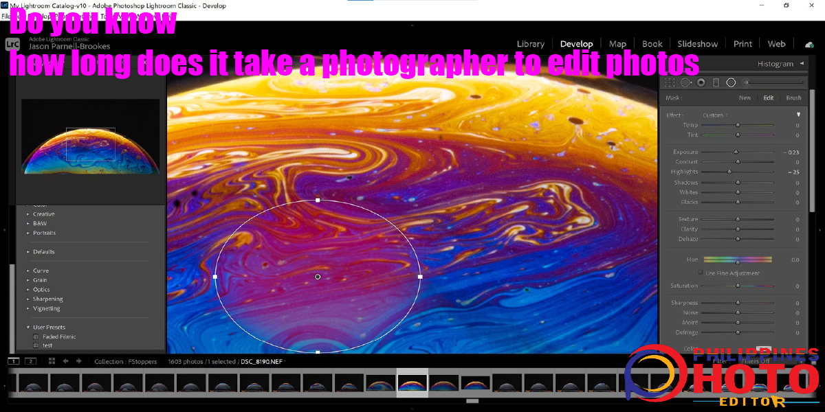 how long does it take a photographer to edit photos