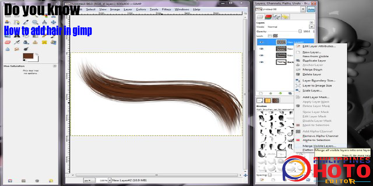 Como agregar cabello en gimp