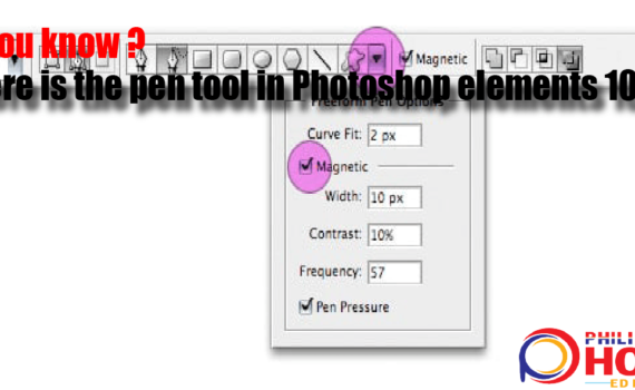 Where is the pen tool in Photoshop elements 10?