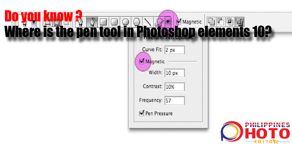 Photoshop Elements 10의 펜 도구는 어디에 있습니까?