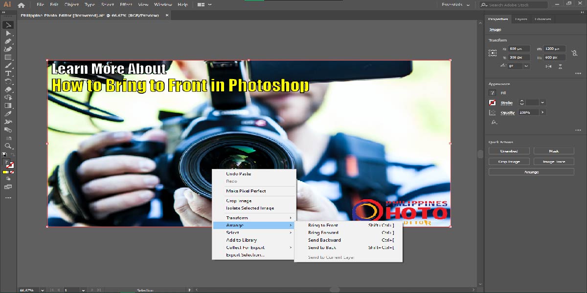 Làm thế nào để đưa lên mặt trước trong Photoshop